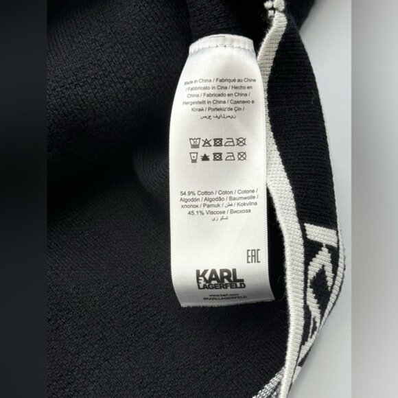 🆕 KARL LAGERFELD 🧿 NWT Classic Cardigan with Logo Embroidery & Buttons, Sz M - Picture 12 of 13